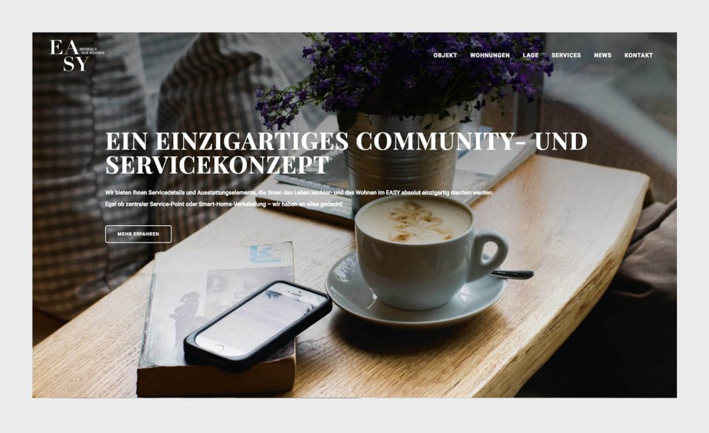 Community- und Servicekonzept. Website EASY München