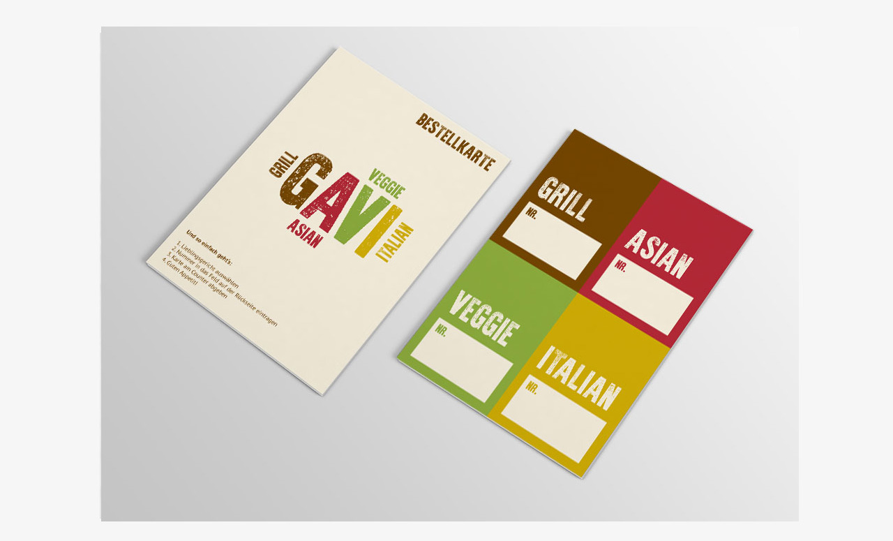 Branding für Restaurant GAVI: Bestellkarte