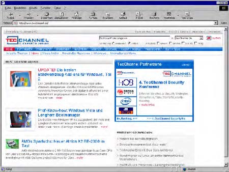 Neues Design - Homepage TecChannel_2007